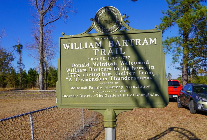  Bartram Trail Historic Marker at the McIntosh Cemetery