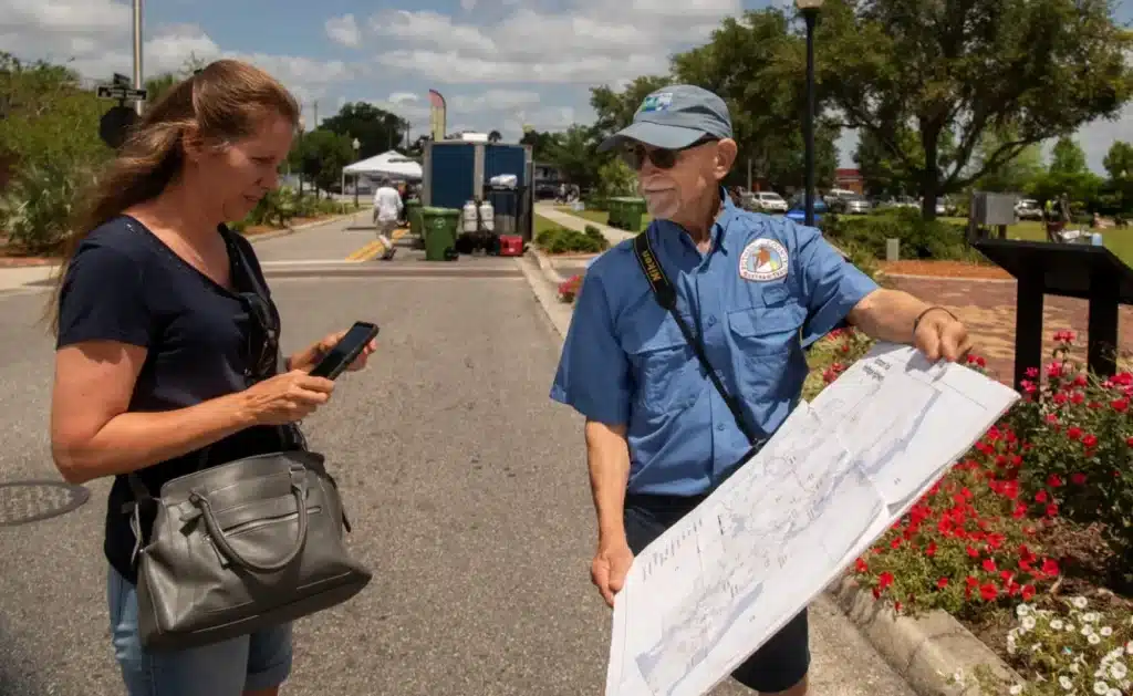 Ken presenting the Bartram Trail in Putnam County map at the 2022 Frolic event in Palatka
